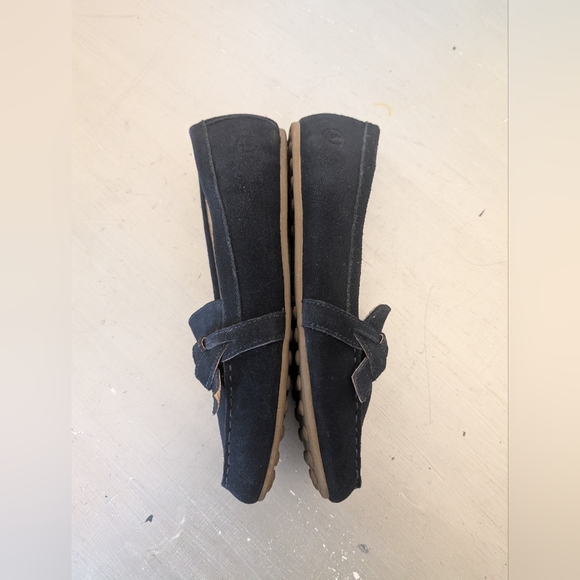 Lands End Navy Blue Suede Leather Slip On Loafer with Knot Accent Size 7 B US - Picture 12 of 15